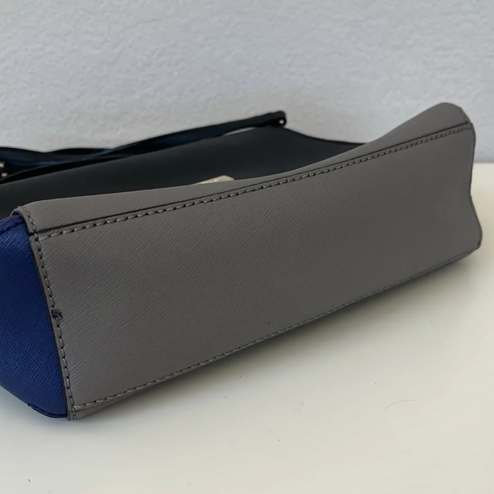 Kate Spade Leather Crossbody Purse Black Grey Blue
